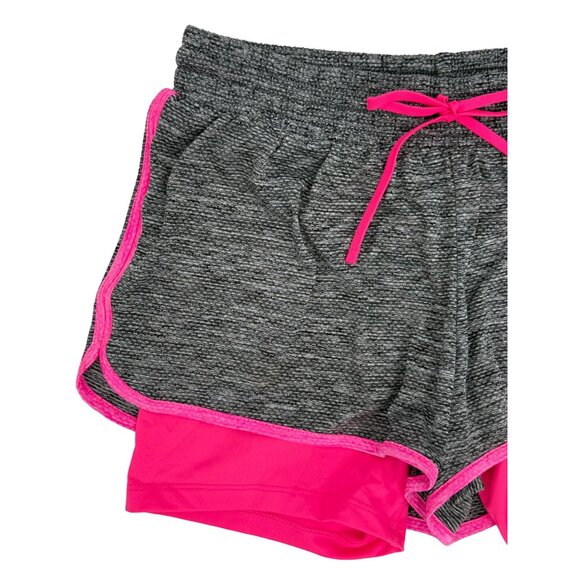 Champion C9 Duo Dry Grey Outer w/Pink Inner Compression Layer Athletic Shorts - Picture 2 of 15